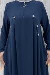 3 Düğme Elbise Lacivert