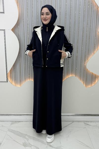 Adisa Yelekli Elbise Lacivert