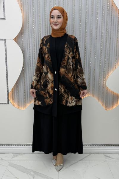 Alime Elbiseli Hırka Siyah