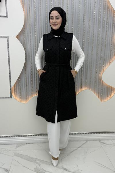 Alin Kapitone Yelek Siyah