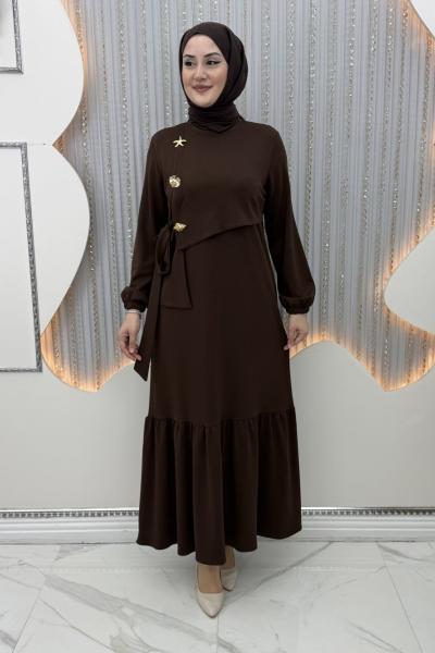 Begüm Elbise Kahverengi