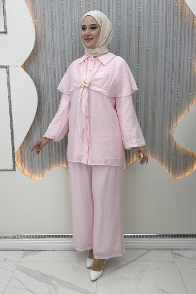 Belgiz Pantolonlu Takım Pembe