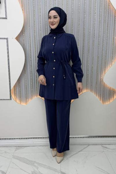 Bensu Pantolonlu Takım Lacivert