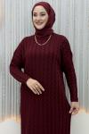 Berna triko elbise Bordo