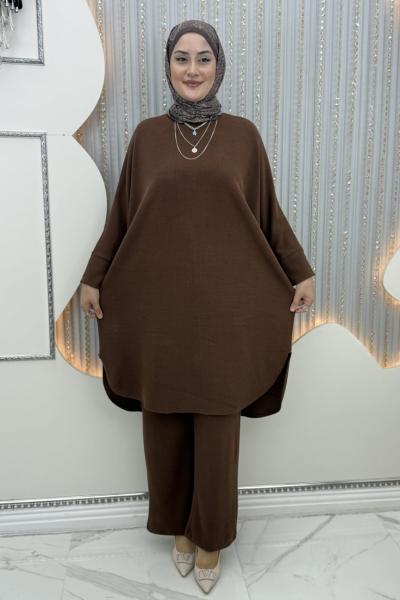 Beyhude Pantolonlu Takım Kahverengi