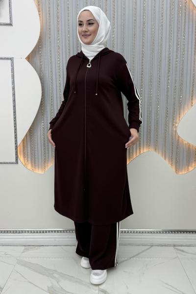Candan Pantolonlu Takım Mürdüm