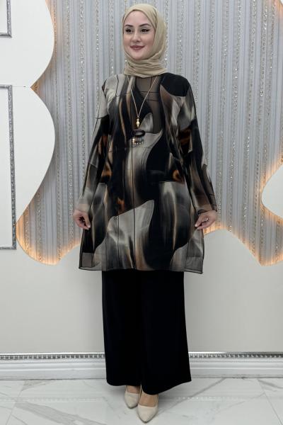 Dalga Pantolonlu Takım  Siyah