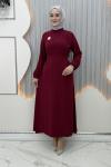 Dilruba Elbise Bordo