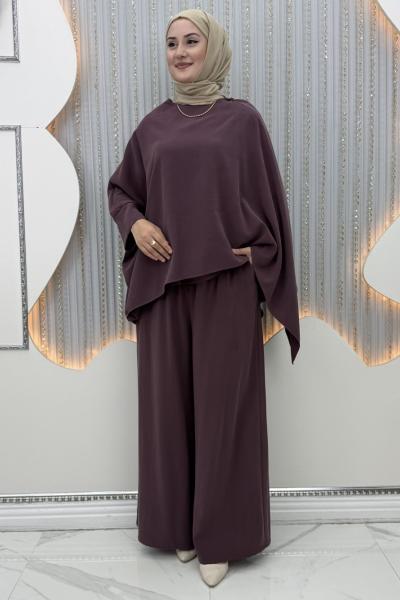 Elisya Pantolonlu Takım Mürdüm