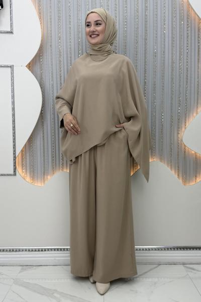 Elisya Pantolonlu Takım Vizon
