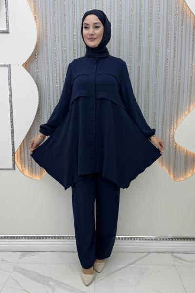 Feriha Pantolonlu Takım  Lacivert