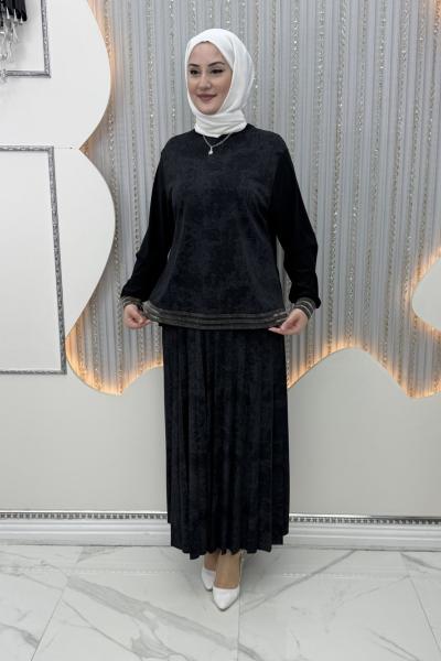 Gece Etekli Takım Siyah