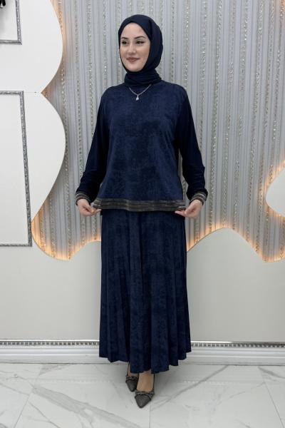 Gece Etekli Takım Lacivert