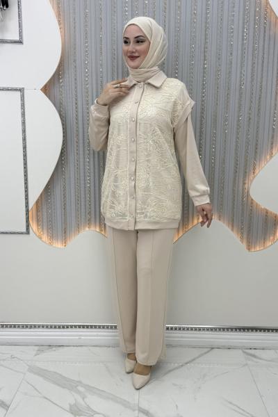 Gözen 3’lü takım Krem