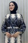 Gülbanu Elbise Lacivert