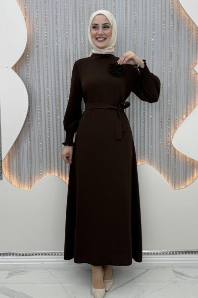 Güldane elbise Kahverengi