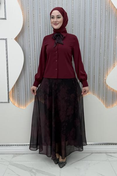 Gülnaz Etekli Takım Bordo