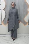 Gülümser Pantolonlu Takım  Gri