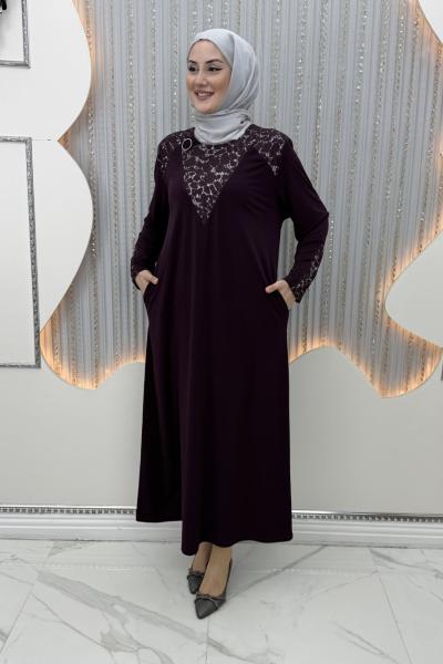 Halide Elbise Mor