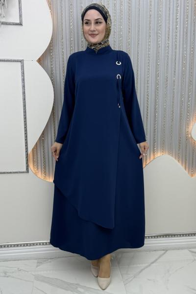 Halka elbise Lacivert