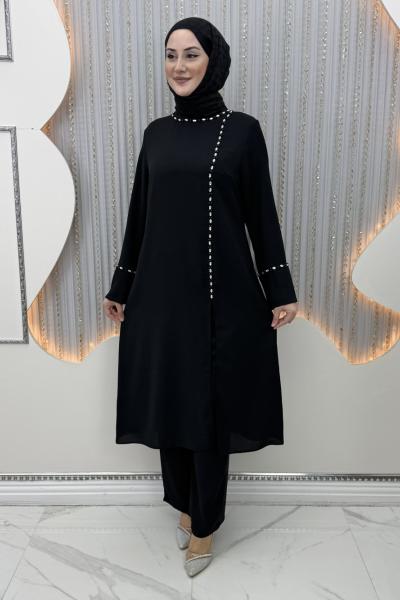 Hande Pantolonlu Takım Siyah