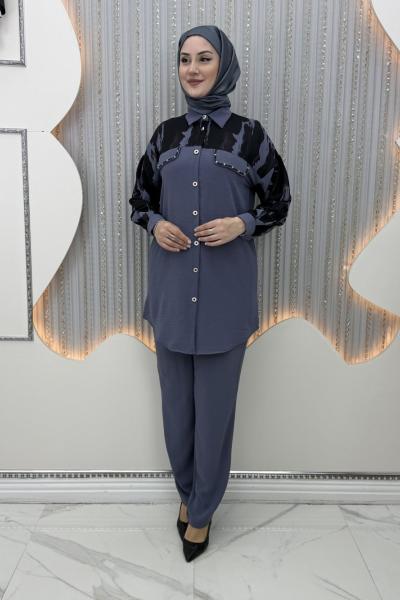 Hansel Pantolonlu Takım  Gri