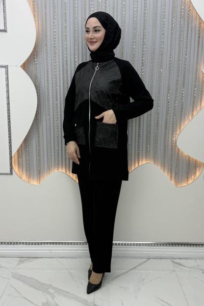 Hazel Pantolonlu Takım Siyah