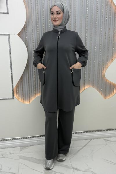 Ilgın Pantolonlu Takım Gri