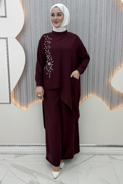 İncitaş Pantolonlu Takım Bordo