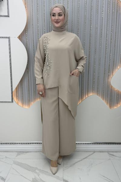 İncitaş Pantolonlu Takım Krem