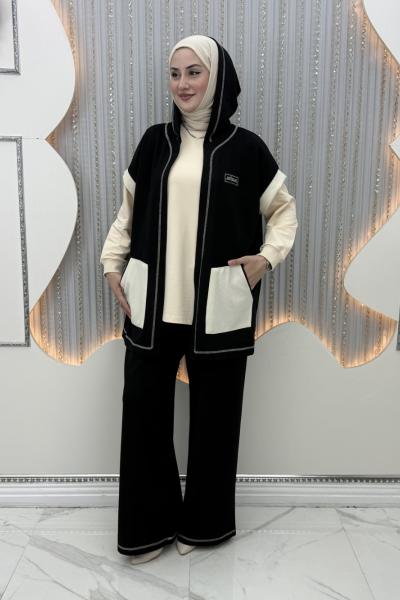 Kamelya 3’lü Takım Siyah