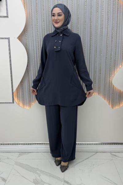 Karye Pantolonlu Takım Antrasit