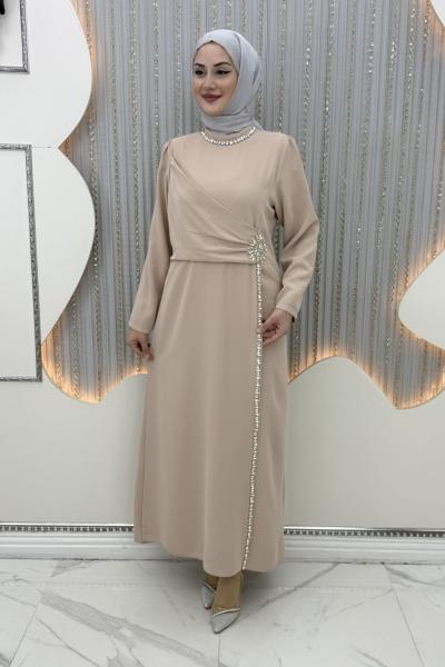 Kışmasalı Abiye Krem