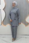 Kübra Pantolonlu Takım Gri