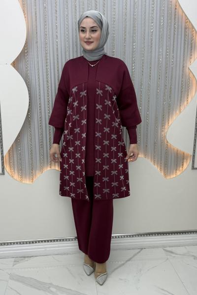 Kurdele 3’lü takım Bordo