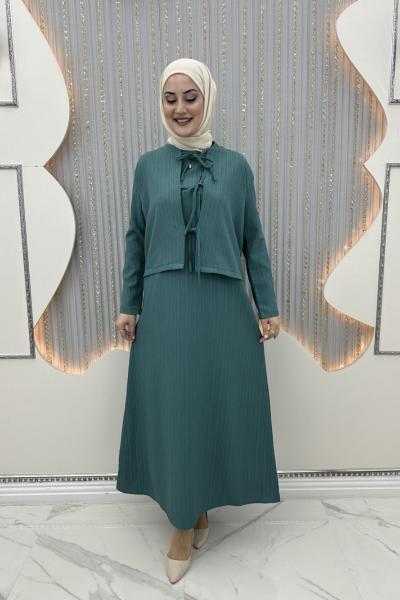 Melis Hırkalı Elbise Mint Yeşili