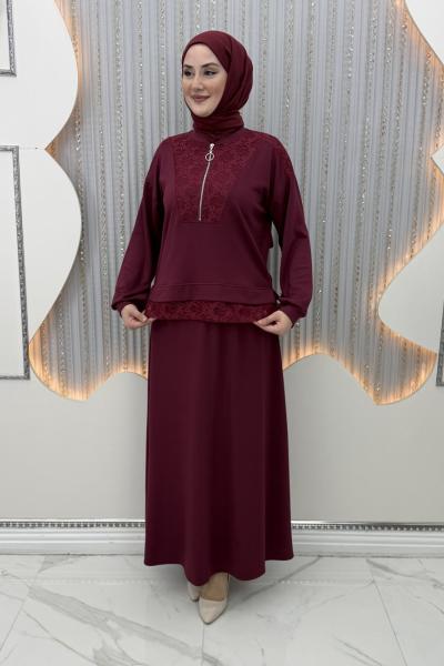 Merve Etekli Takım Bordo
