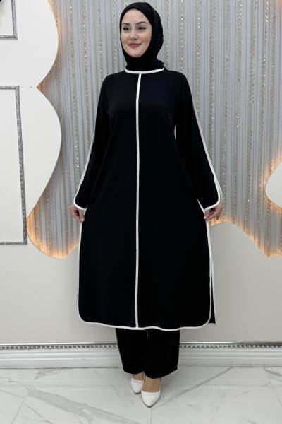 Meryemce Pantolonlu Takım Siyah