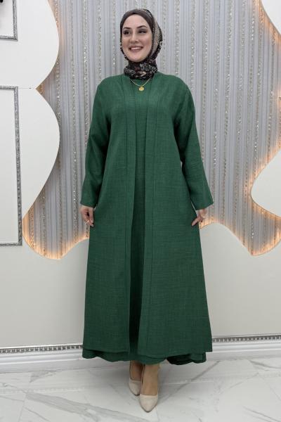 Miner Elbiseli Hırka Zümrüt