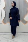 Minimal Pantolonlu Takım Lacivert