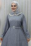 Mualla Elbise Gri
