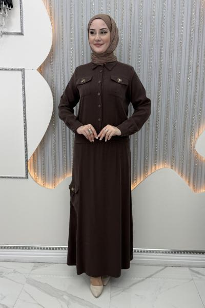 Nazenin Etekli Takım Kahverengi