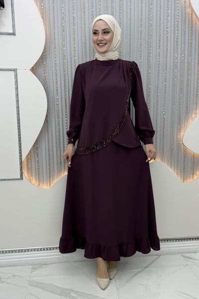 Nazik etekli takım Mürdüm