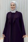 Nefsun Elbiseli Hırka  Mor