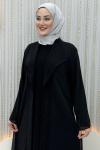 Nefsun Elbiseli Hırka  Siyah