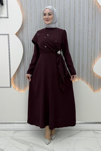 Parıltı Abiye Bordo