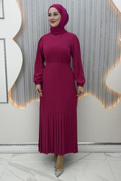 Piliseli Düşsel Elbise Pembe