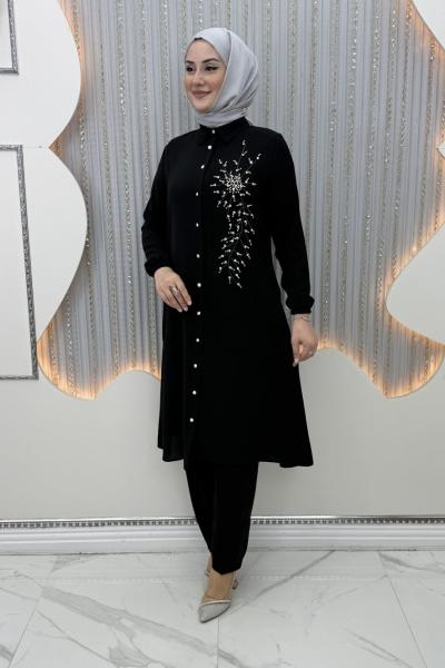 Rana Pantolonlu Takım Siyah