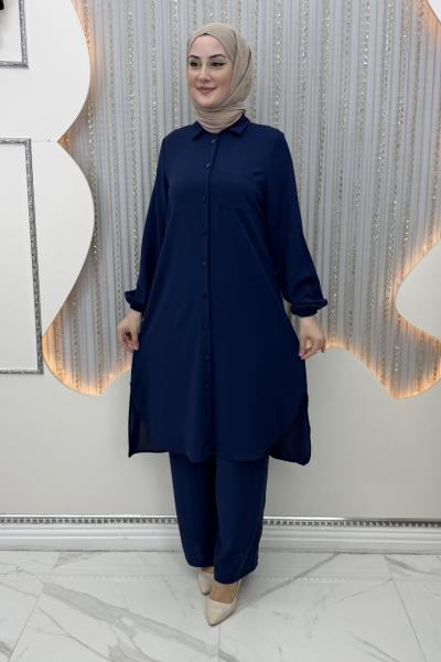 Rozalin Pantolonlu Takım Lacivert