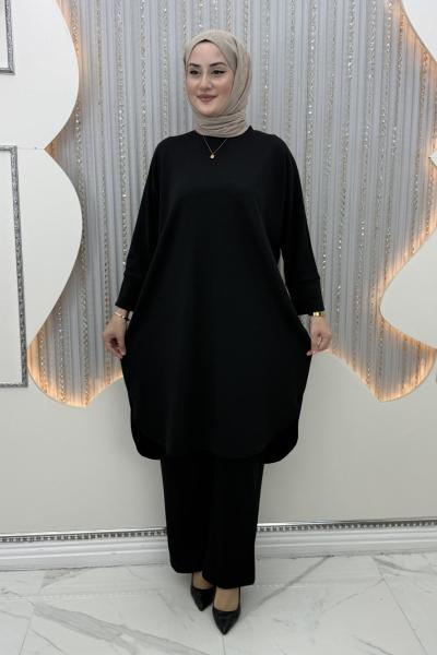 Şehzade pantolonlu takım Siyah